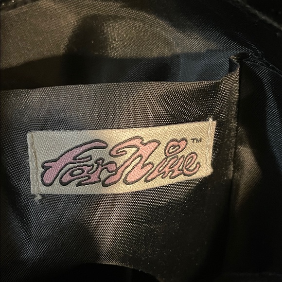 Far Nine Black Rhinestone & Studs Tote Bag w/ Built in Working Clock - Picture 3 of 10